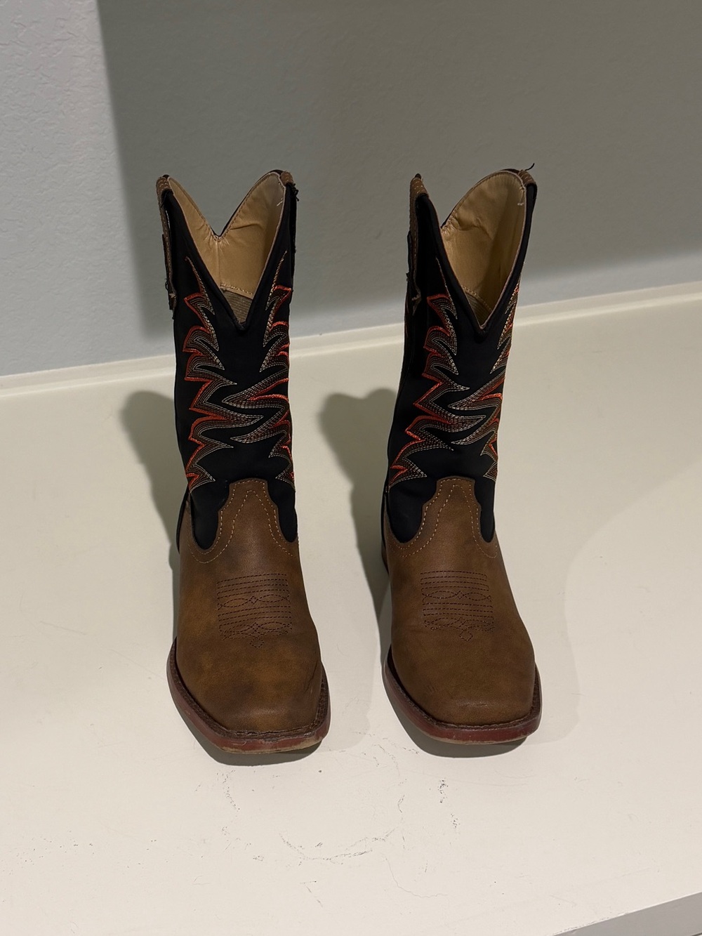 Classic Brown & Black Western Roper Cowboy Boots